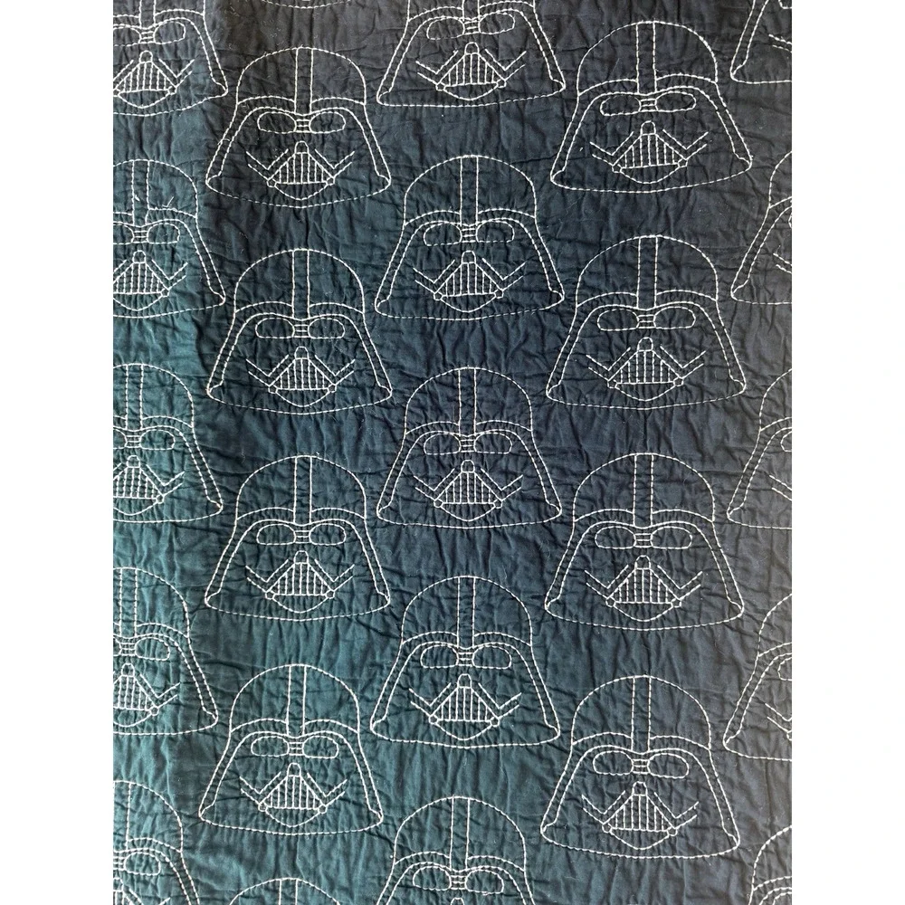 Pottery Barn Kids Star Wars Darth Vader Quilt Navy Blue Full 82x87 PBK